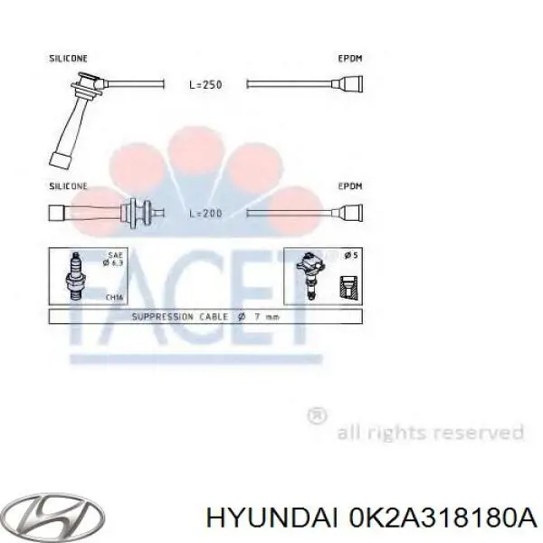 0K2A318180A Hyundai/Kia Проводи високовольтні