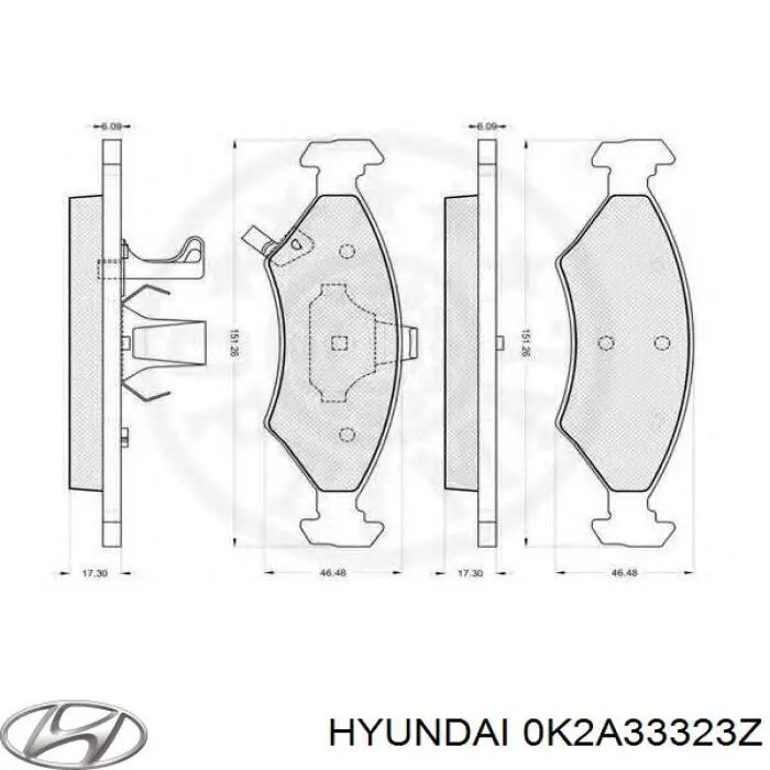 Гальмівні колодки Hyundai/Kia 0K2A33323Z ціна, від 19.26 USD