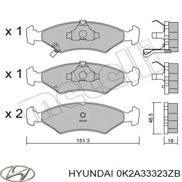 Купити 0K2A33323ZB Hyundai/Kia Колодки гальмівні передні, дискові