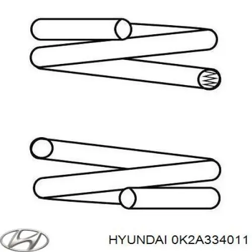 0K2A334011 Hyundai/Kia пружина передня