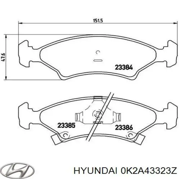 Тормозні колодки Hyundai/Kia 0K2A43323Z