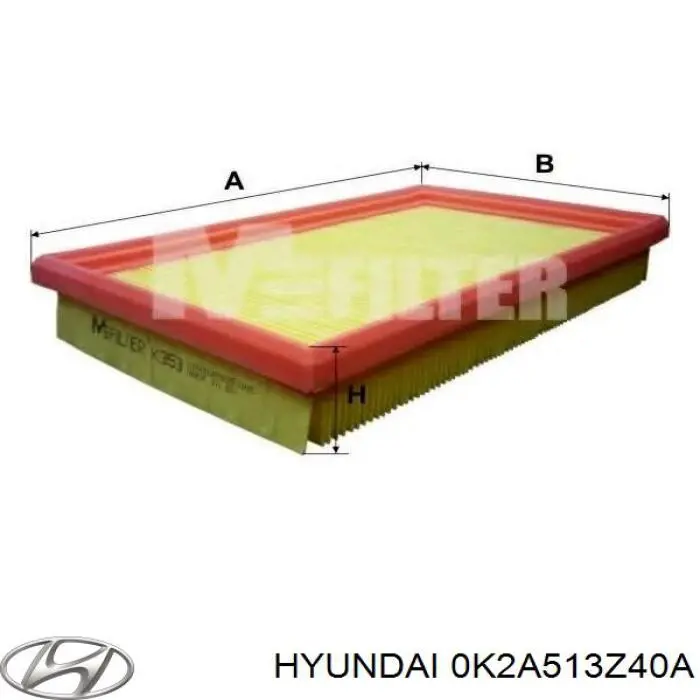 0K2A513Z40A Hyundai/Kia Повітряний фільтр двигуна