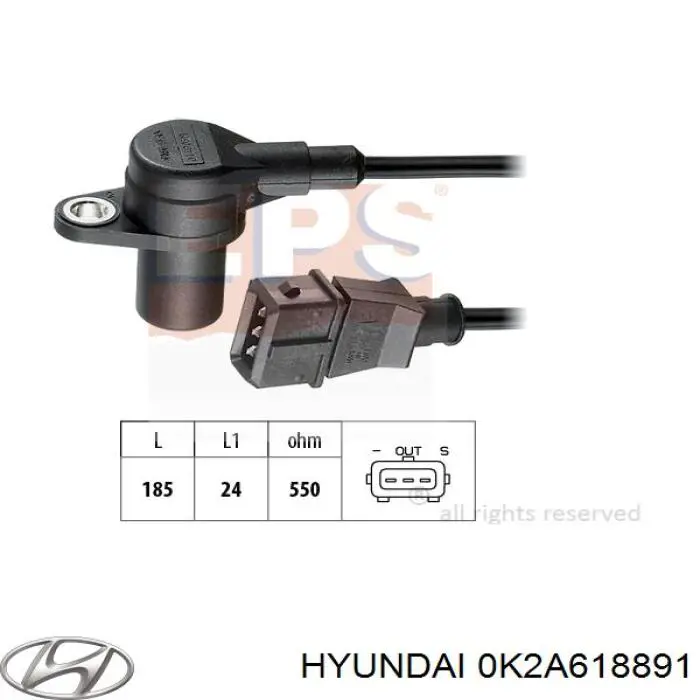 Купити 0K2A618891 Hyundai/Kia Датчик положення (оборотів) коленвалу