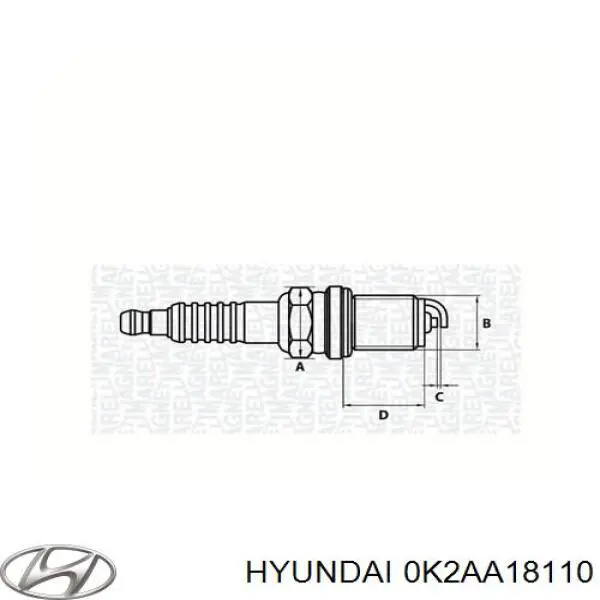 Свічки автомобільні Hyundai/Kia 0K2AA18110 ціна, від 2.88 USD