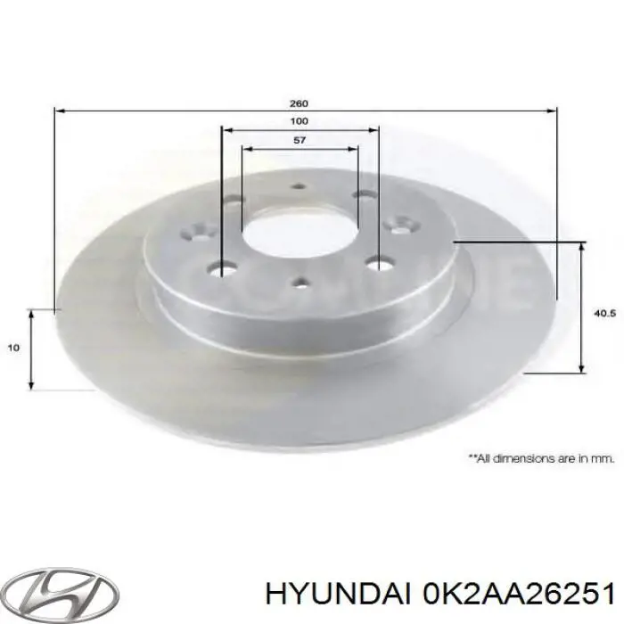 Купити 0K2AA26251 Hyundai/Kia Диск заднього гальма