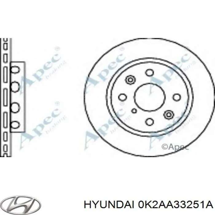 0K2AA33251A Hyundai/Kia Гальмо дискове переднє