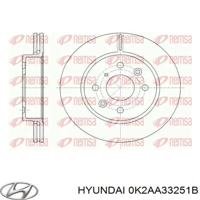 Диск гальмівний передній Hyundai/Kia 0K2AA33251B