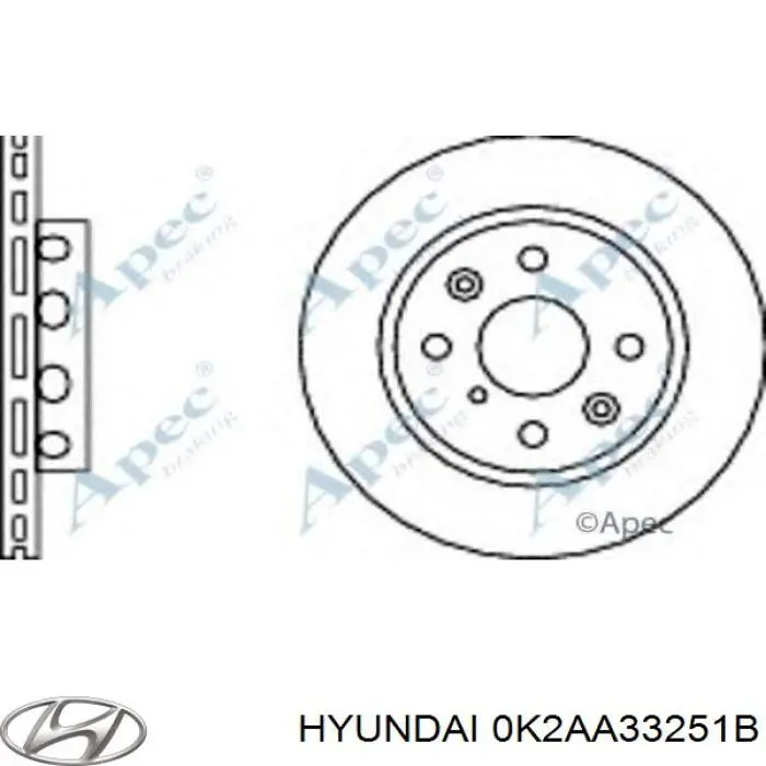 0K2AA33251B Hyundai/Kia Гальмо дискове переднє
