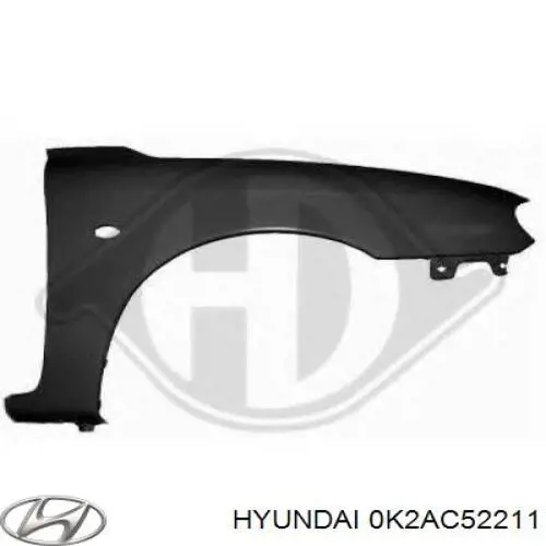 Ліве переднє крило Hyundai/Kia 0K2AC52211 ціна, від 23.39 USD