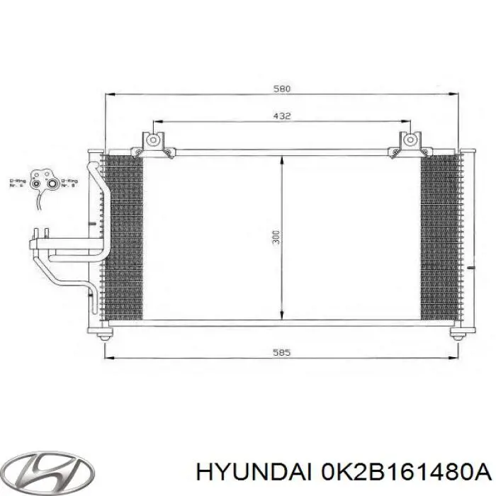 Конденсатор кондиціонера Hyundai/Kia 0K2B161480A ціна, від 323.09 USD
