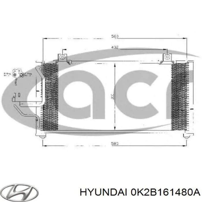 Купити 0K2B161480A Hyundai/Kia Радіатор системи охолодження кондиціонера