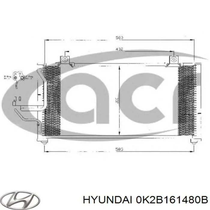 0K2B161480B Hyundai/Kia радіатор кондиціонера