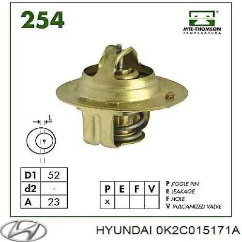 Автомобільний термостат Hyundai/Kia 0K2C015171A ціна, від 6.37 USD