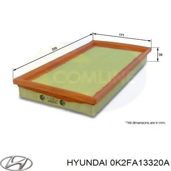 0K2FA13320A Hyundai/Kia фільтр повітряний