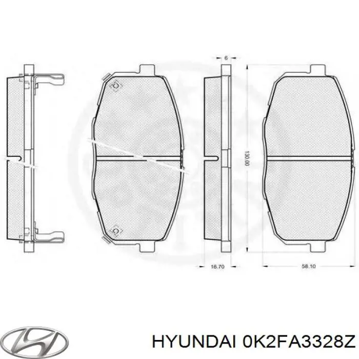 Купити 0K2FA3328Z Hyundai/Kia Колодки гальмівні передні, дискові