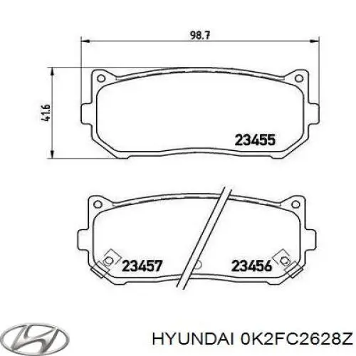 Задні дискові колодки Hyundai/Kia 0K2FC2628Z