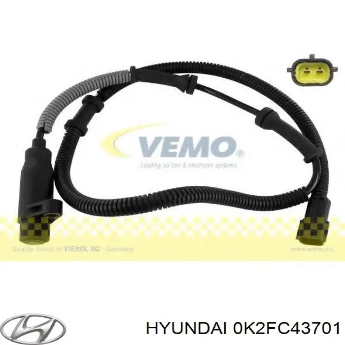 Датчик АБС (ABS) передній, правий 0K2FC43701 Hyundai/Kia