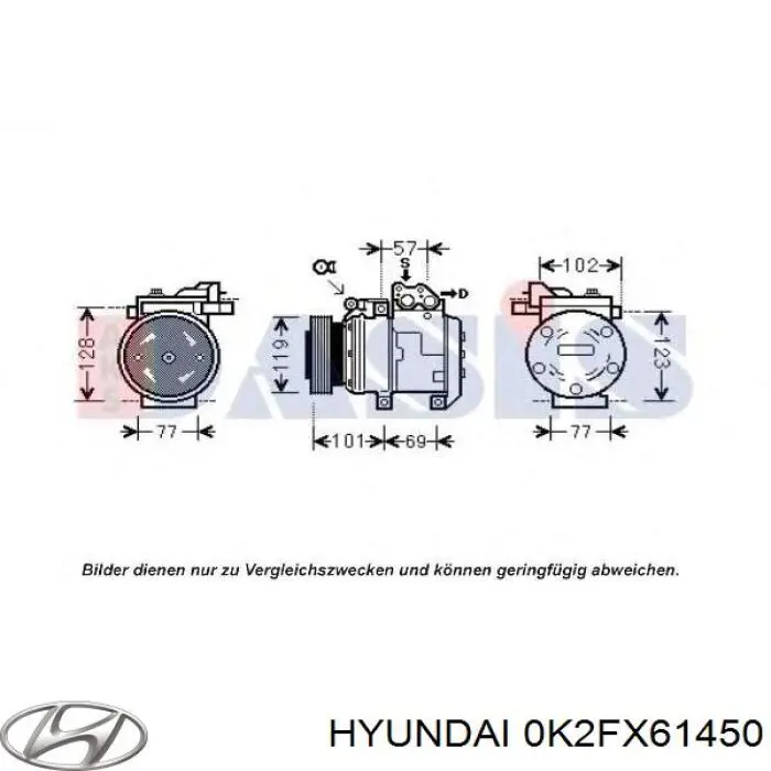 Купити 0K2FX61450 Hyundai/Kia Компресор кліматичної установки
