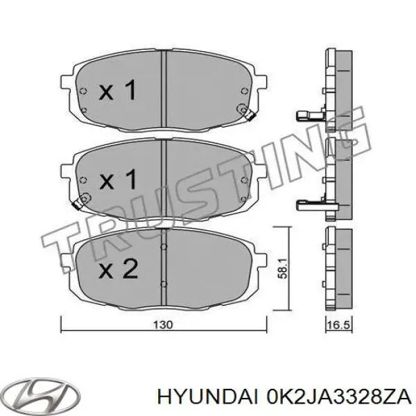 0K2JA3328ZA Hyundai/Kia колодки гальмівні передні, дискові