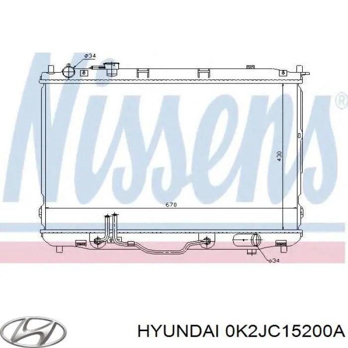 Купити 0K2JC15200A Hyundai/Kia Радіатор двигуна