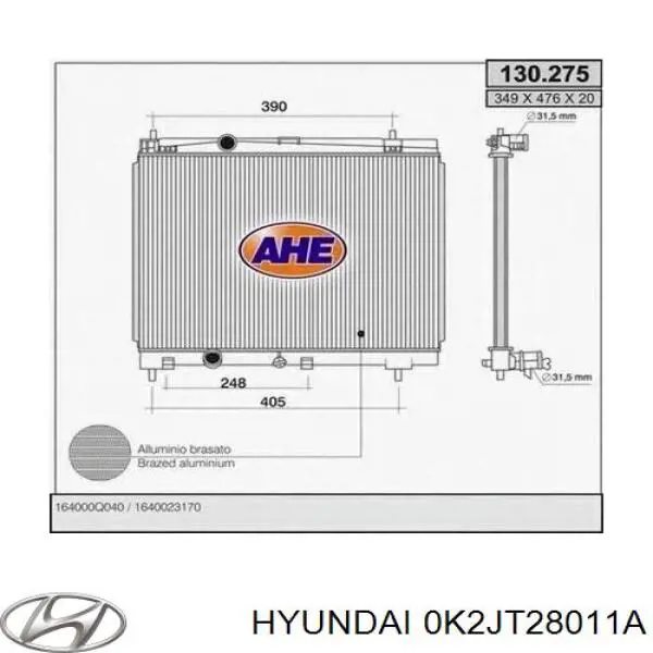 Задні пружини 0K2JT28011A Hyundai/Kia