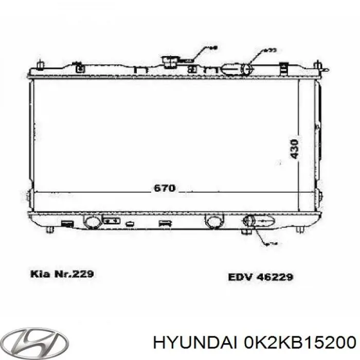 Радіатор основний Hyundai/Kia 0K2KB15200 ціна, від 132.35 USD