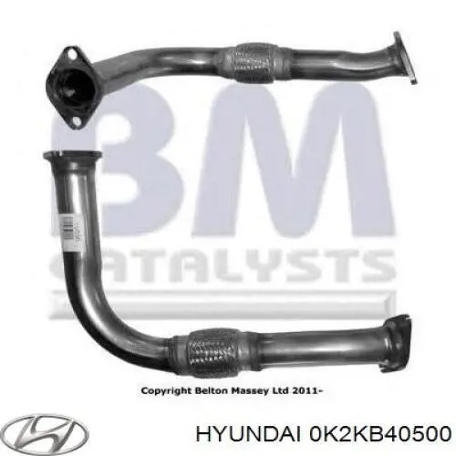 Купити 0K2KB40500 Hyundai/Kia Труба приймальна (штани) глушника, передня