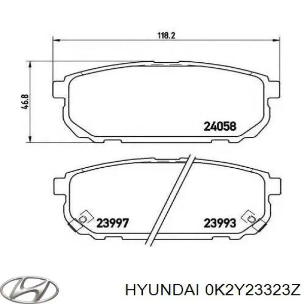 0K2Y23323Z Hyundai/Kia колодки гальмові задні, дискові