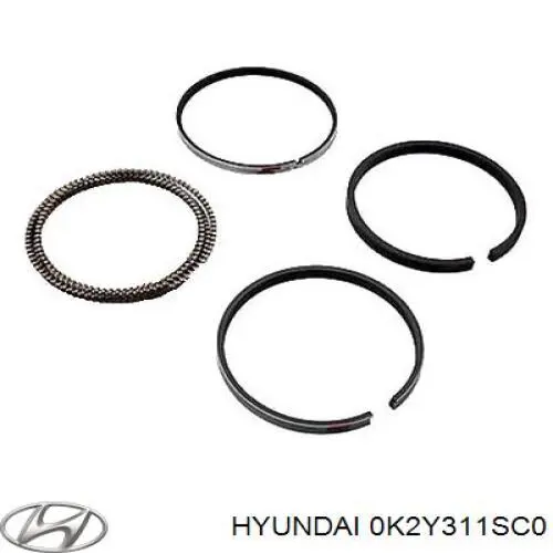 0K2Y311SC0 Hyundai/Kia Кільця поршневі комплект на мотор, STD.