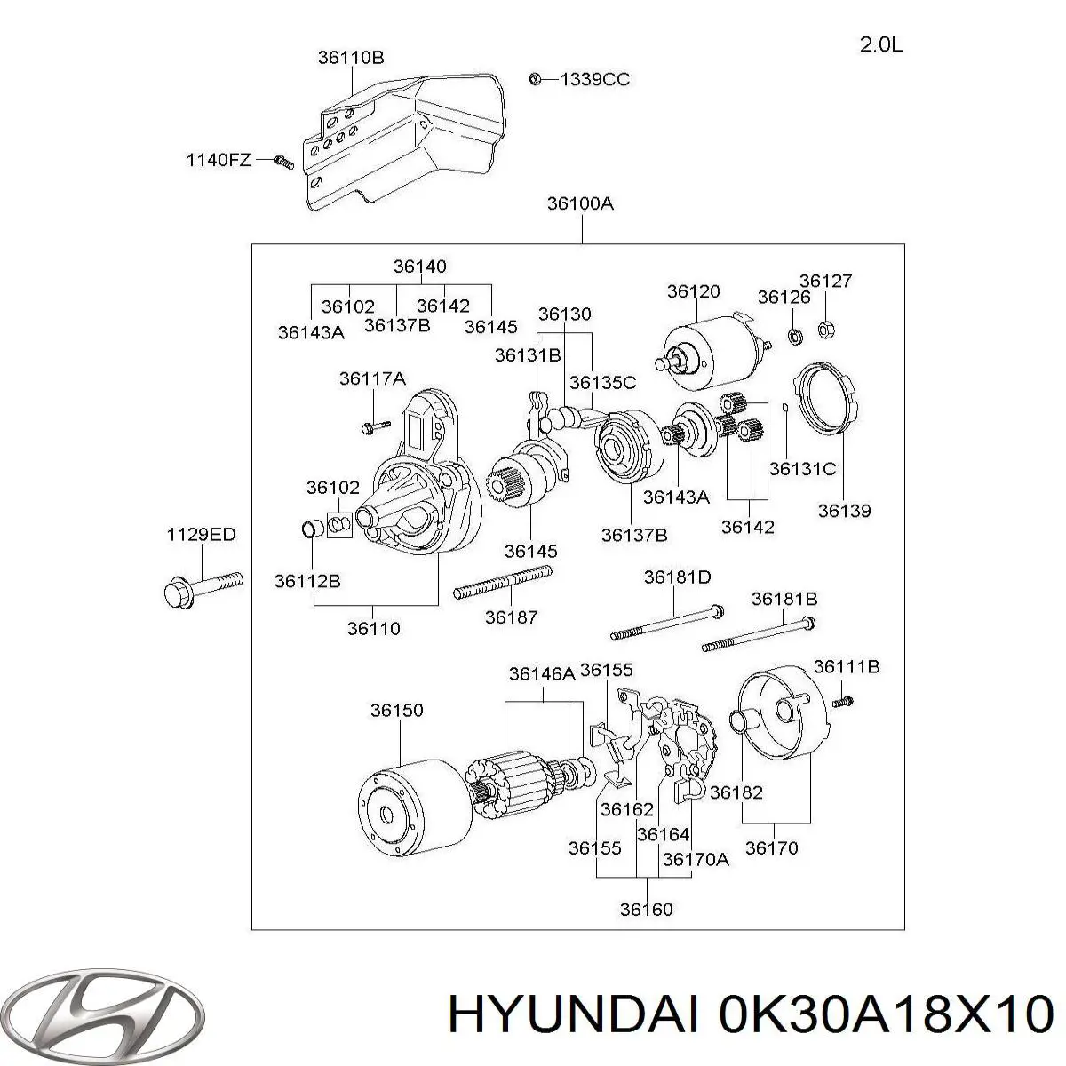 Купити 0K30A18X10 Hyundai/Kia Втягуюче реле стартера
