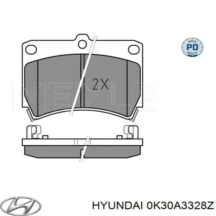 Передні тормозні колодки 0K30A3328Z Hyundai/Kia