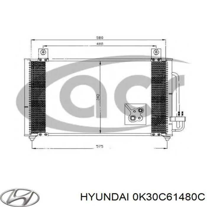 Купити 0K30C61480C Hyundai/Kia Радіатор системи охолодження кондиціонера