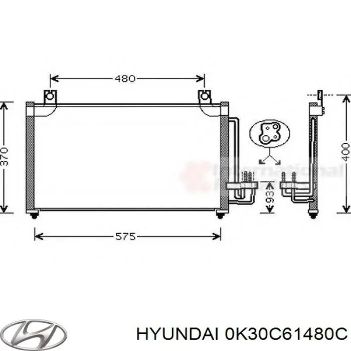 Конденсатор кондиціонера Hyundai/Kia 0K30C61480C ціна, від 97.17 USD