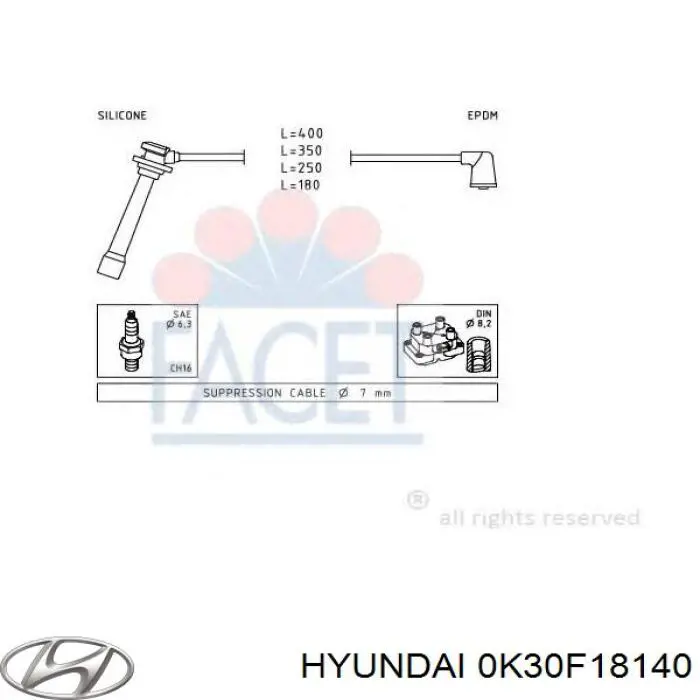 Дроти запалювання Hyundai/Kia 0K30F18140 ціна, від 16.82 USD