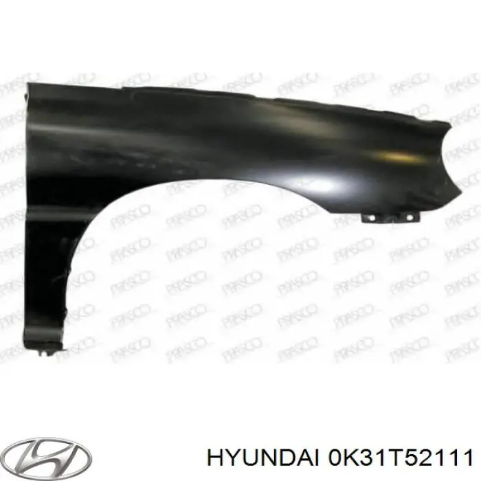 0K31T52111 Hyundai/Kia крило переднє праве