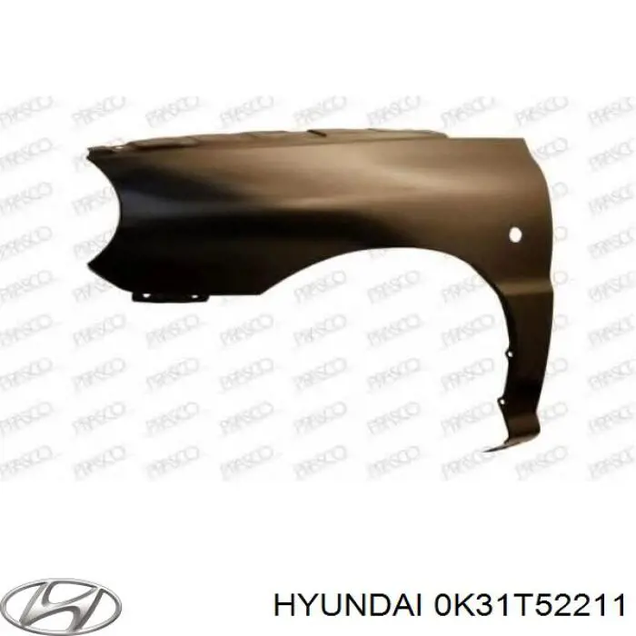 0K31T52211 Hyundai/Kia Переднє ліве крило