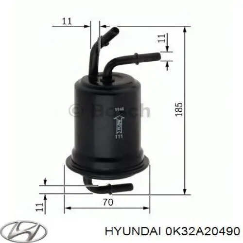 Фільтр тонкого очищення палива Hyundai/Kia 0K32A20490 ціна, від 5.32 USD