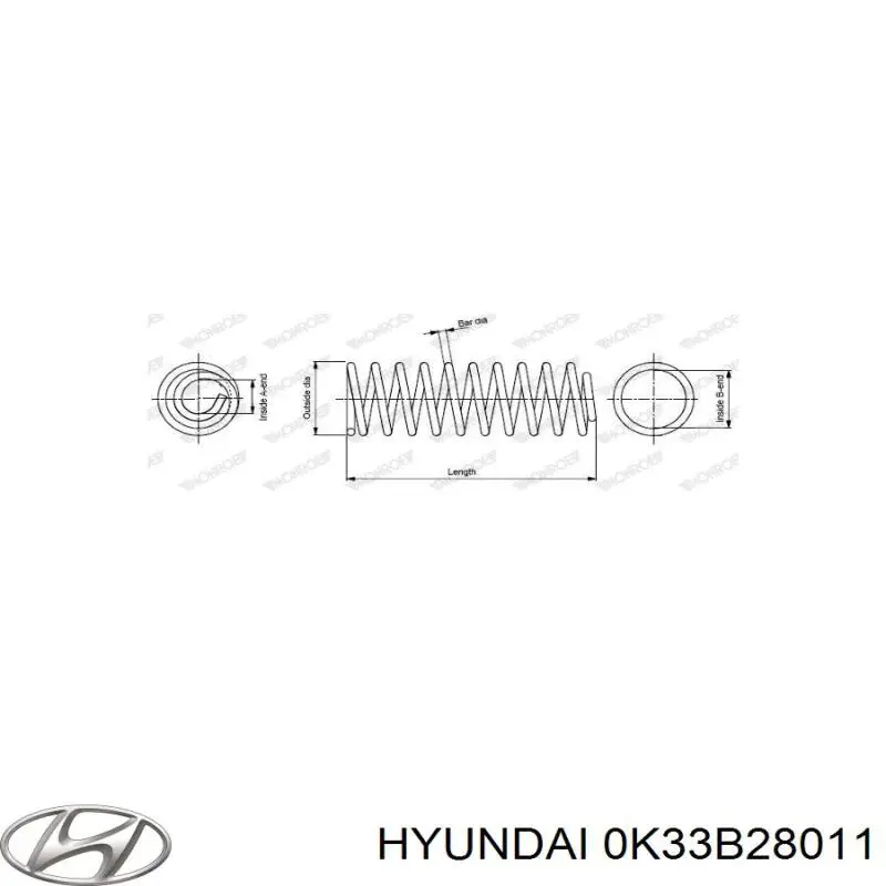 Задні пружини 0K33B28011 Hyundai/Kia