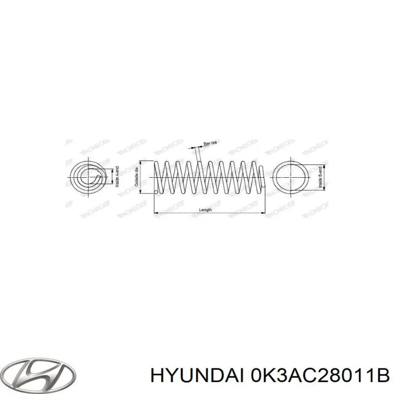 0K3AC28011B Hyundai/Kia пружина задня