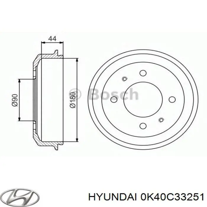 0K40C33251 Hyundai/Kia Гальмо дискове переднє