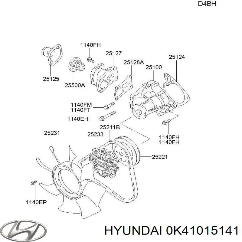 Вентилятор/крильчатка радіатора охолодження Hyundai/Kia 0K41015141 ціна, від 38.65 USD