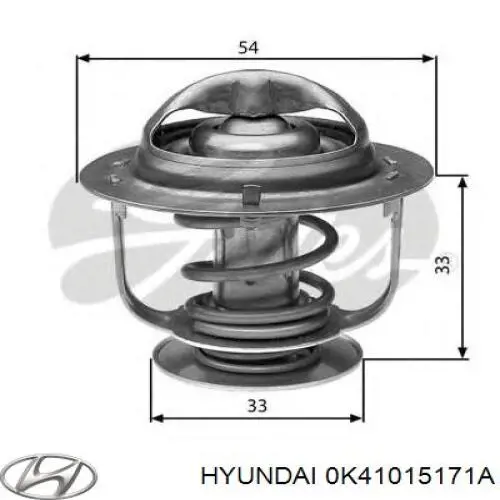 Купити 0K41015171A Hyundai/Kia Термостат в корпусі