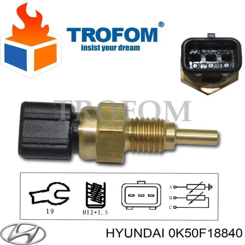 Купити 0K50F18840 Hyundai/Kia Датчик температури охолоджуючої рідини