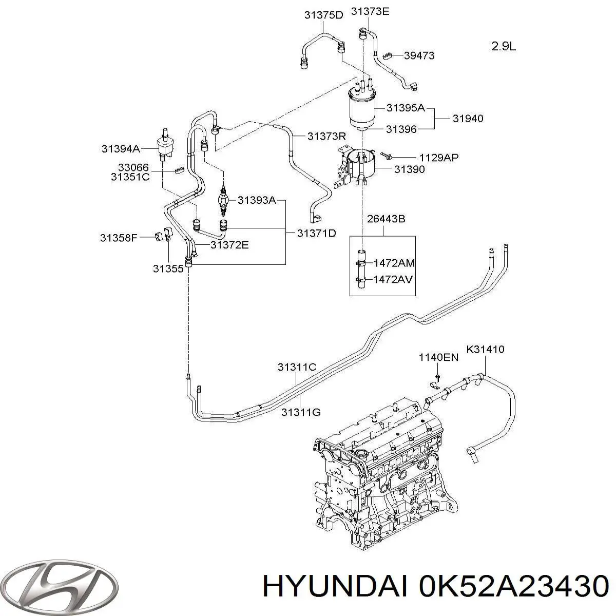 Датчик рівня води паливного фільтра Hyundai/Kia 0K52A23430 ціна, від 55.04 USD