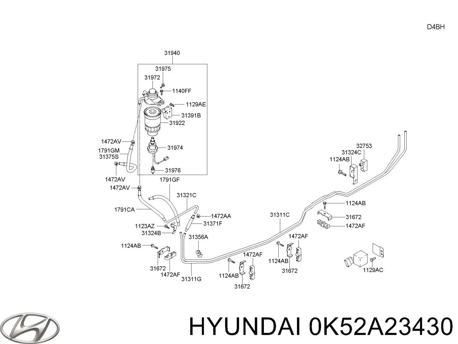 0K52A23430 Hyundai/Kia Датчик рівня води паливного фільтра