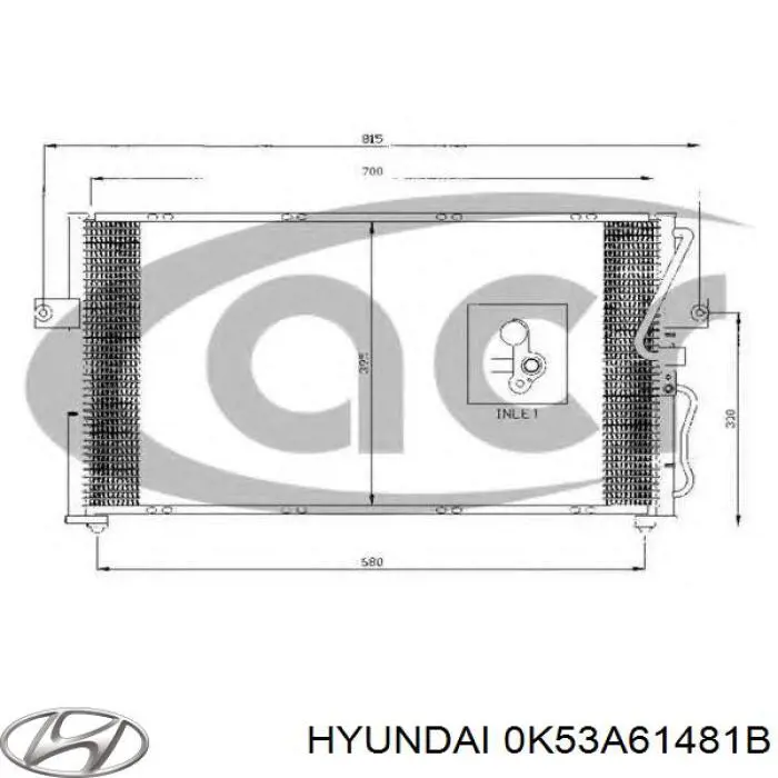 0K53A61481B Hyundai/Kia радіатор кондиціонера