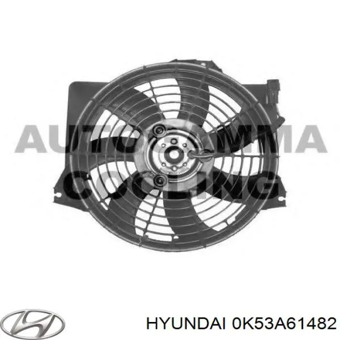 Купити 0K53A61482A Hyundai/Kia Електровентилятор кондиціонера в зборі (двигун + крильчатка)
