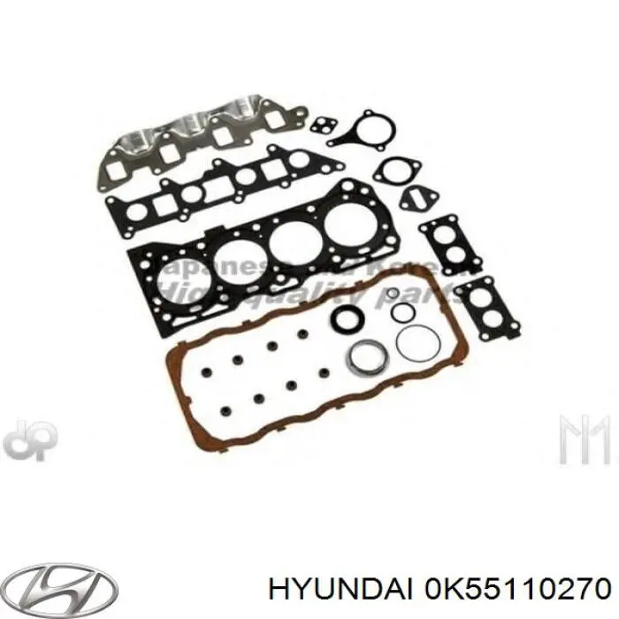 K0AJ110270 Hyundai/Kia комплект прокладок двигуна, повний