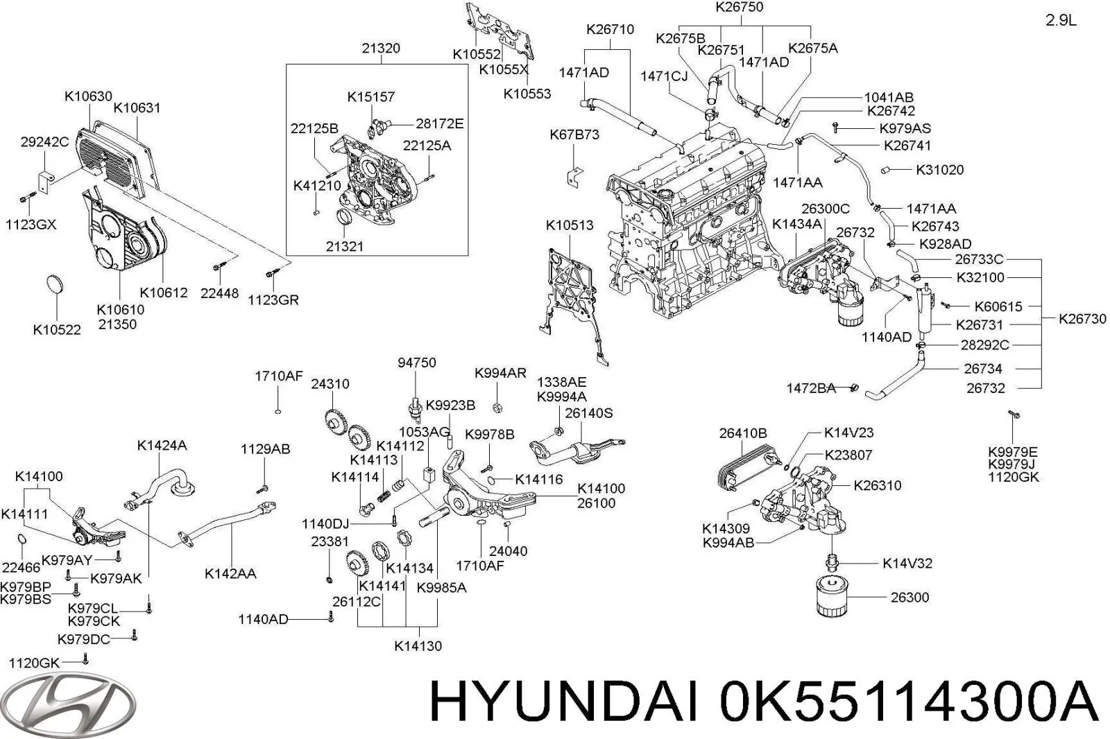 Масляний фільтр двигуна Hyundai/Kia 263004X300 ціна, від 31.00 USD