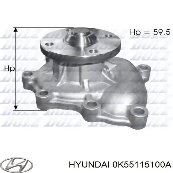 0K55115100A Hyundai/Kia помпа водяна, (насос охолодження)